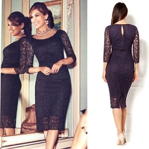 New York and Company Black Lace midi dress